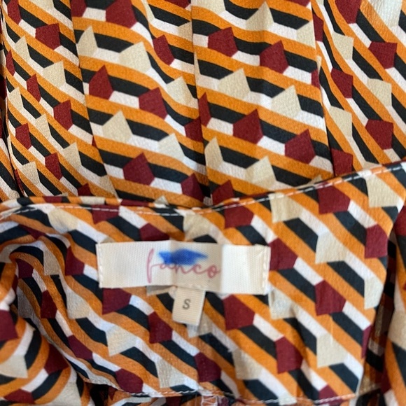 Eva Franco Abstract Crossback Slit Maxi Dress Small Boho MCM Coastal Cream - Picture 9 of 9